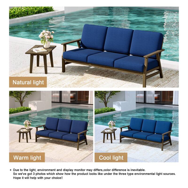 2-Piece Teak Outdoor Sofa Set with Table