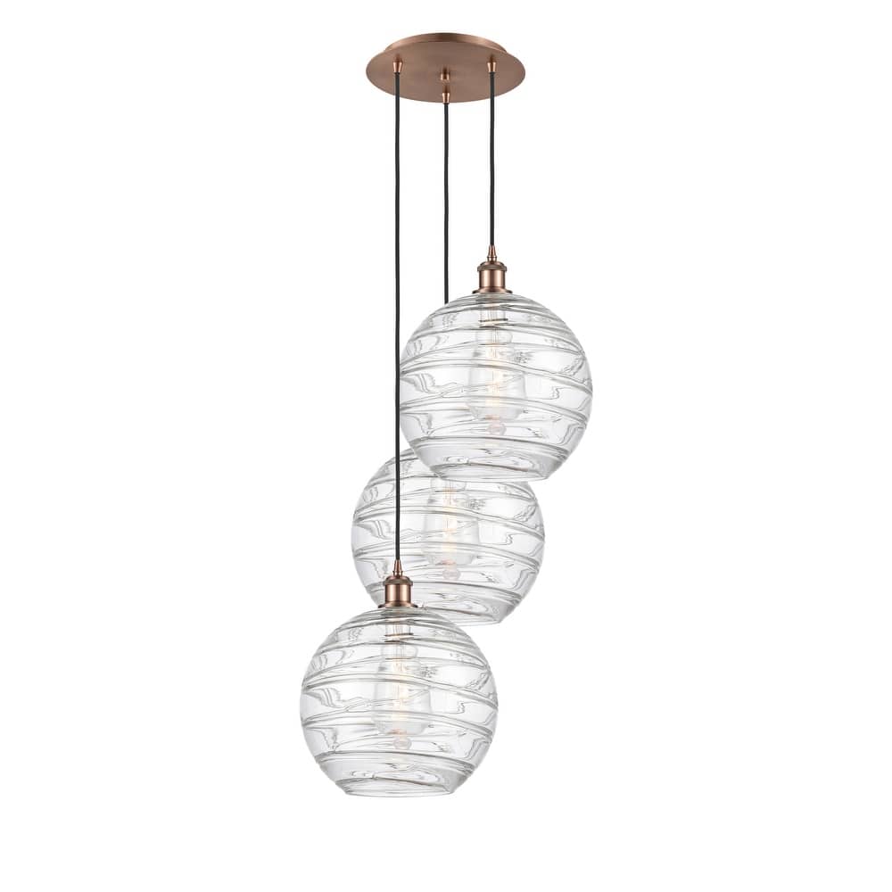 Innovations Lighting Athens Deco Swirl 3 Light 19" Multi-Pendant