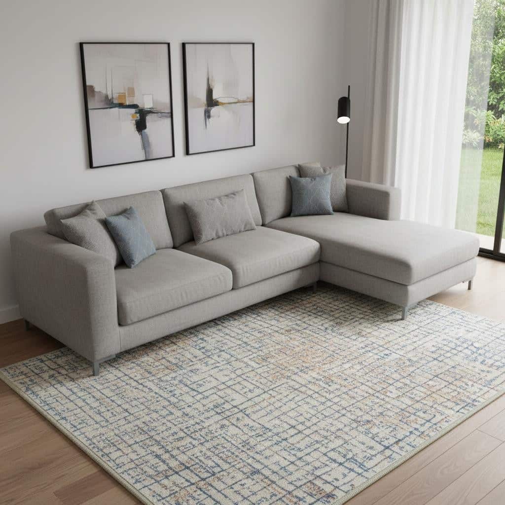 HomeRoots Striped Modern, Contemporary Rectangle Area Rug - 8' X 10'