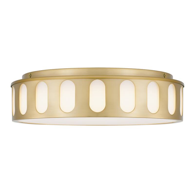 15.15-in Antique Brass LED Flush Mount