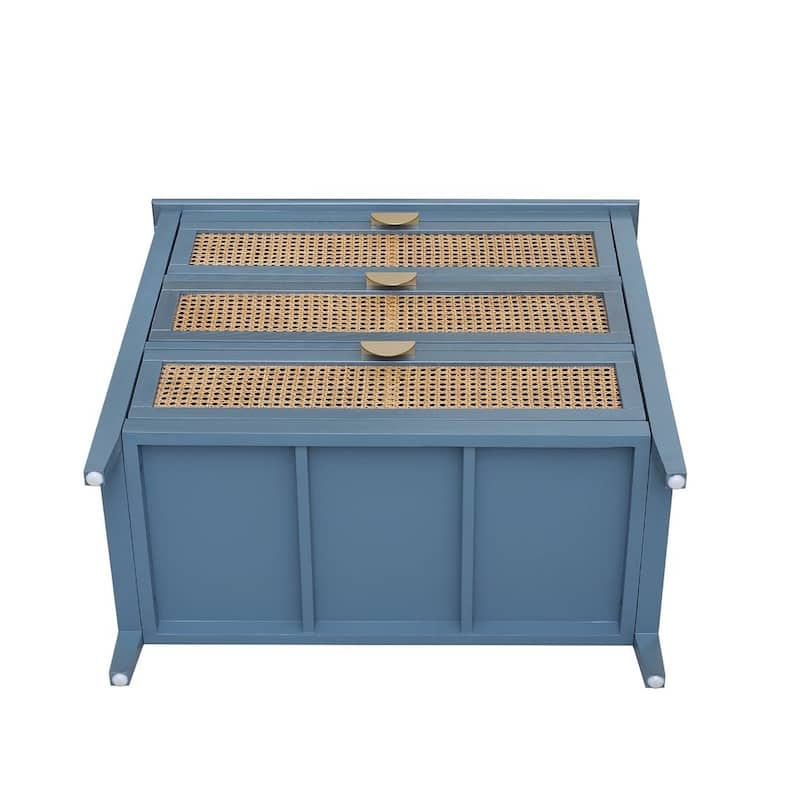 3 Drawers Rattan Storage Cabinet for Bedroom Living Room