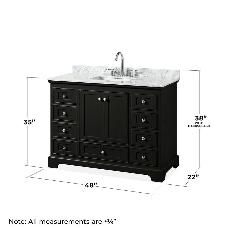 Wyndham Collection Deborah 48" Free Standing Single Vanity Set with