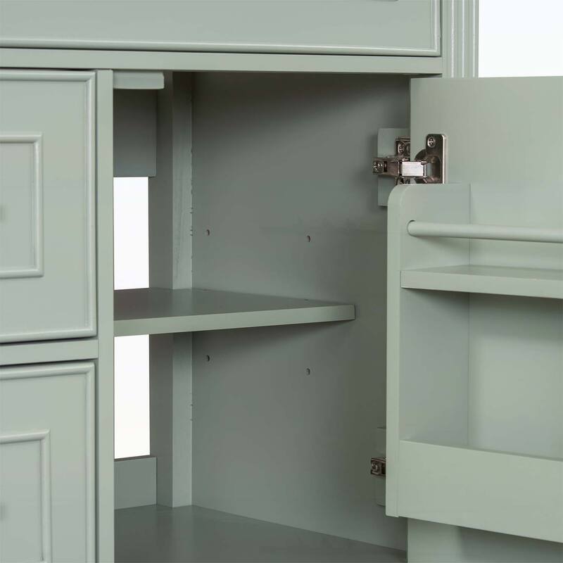 Freestanding Vanity Set with One Flip Drawer and Two Drawers,Adjustable Shelf