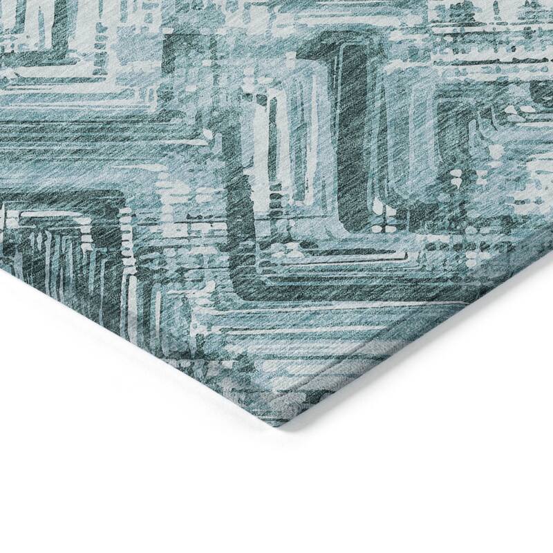 HomeRoots Geometric Transitional Rectangle Outdoor Rug