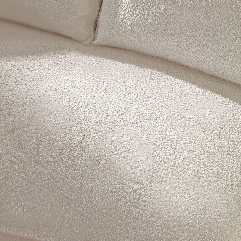 Modern Curved L-Shaped Sectional Sofa with Chaise – Extra Wide White Upholstered Luxury Lounge