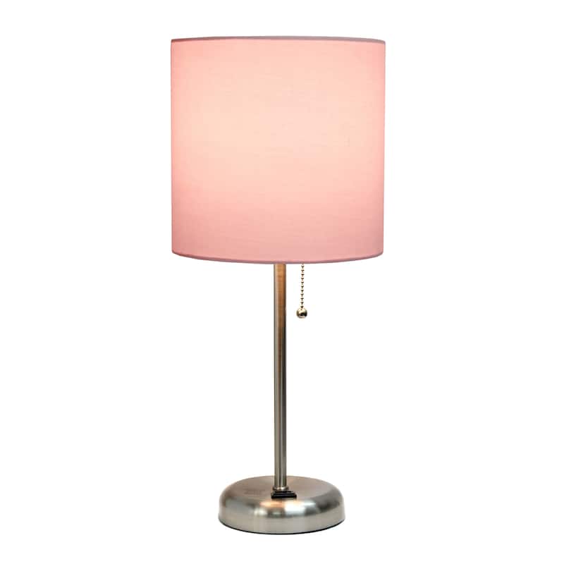 Porch & Den Custer Metal/ Fabric Lamp with Charging Outlet
