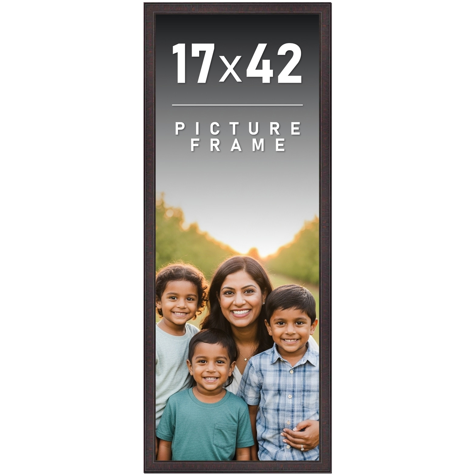 17x42 Frame Brown Solid Wood Picture Frame - Complete Modern Photo