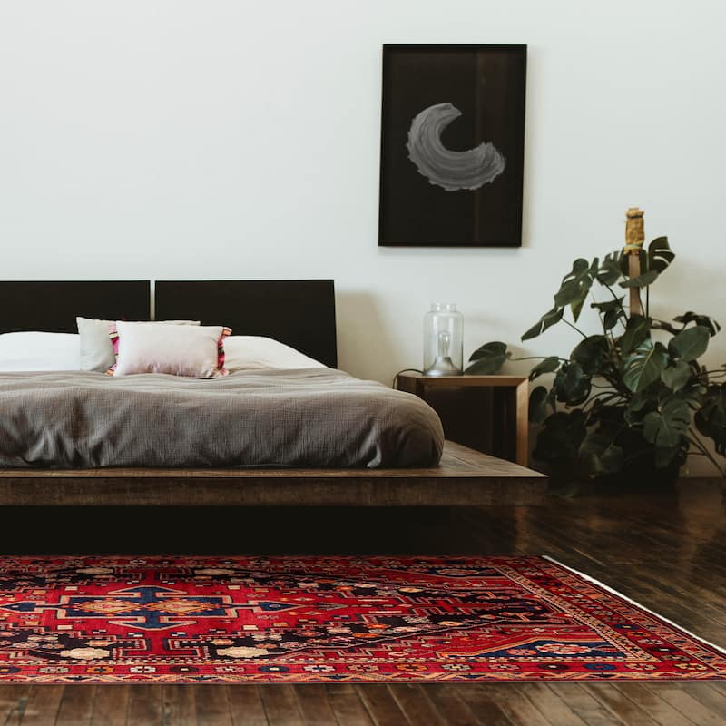 ECARPETGALLERY Hand-knotted Anatolian Vintage Red Wool Rug - 4'6 x 7'2