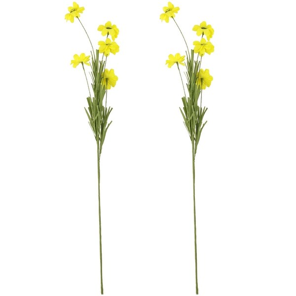 Home Foam Chamomile Design DIY Craft Artificial Flower Bouquet Decor Yellow 2pcs