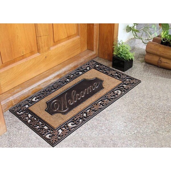 Entryway Door Floor Mat Outdoor Decorative Floral Rubber Large Heavy Doormat New 