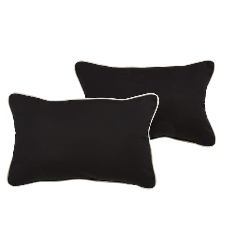 Sunbrella Canvas Black/ Canvas Natural Indoor/ Outdoor Pillows (Set) - 13 in x 20 in