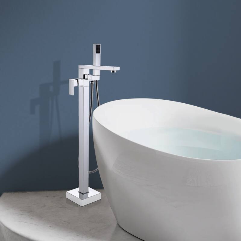 Topcraft Floor Mounted Bathtub Filler with Handheld Showerhead