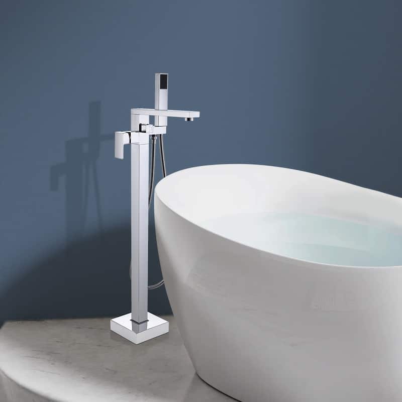 Topcraft Floor Mounted Bathtub Filler with Handheld Showerhead