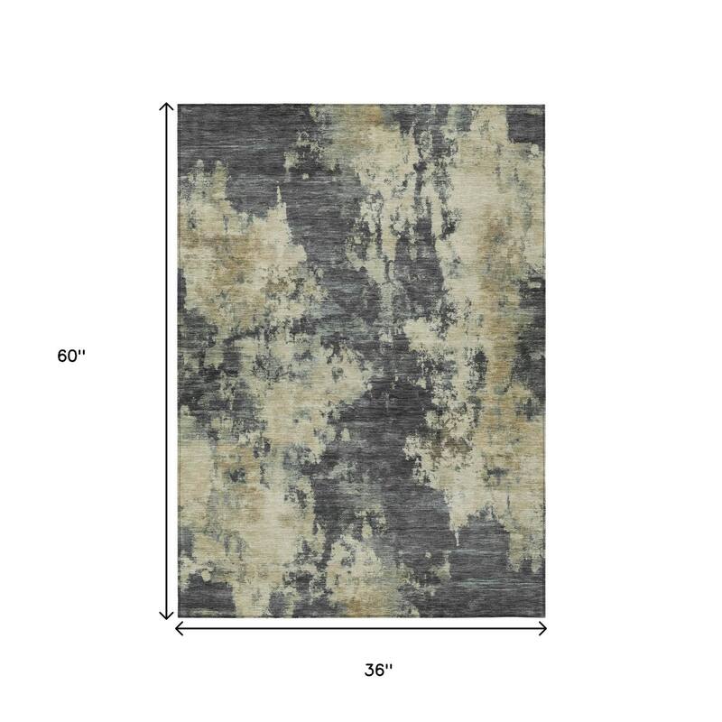 HomeRoots Abstract Transitional Rectangle Outdoor Rug