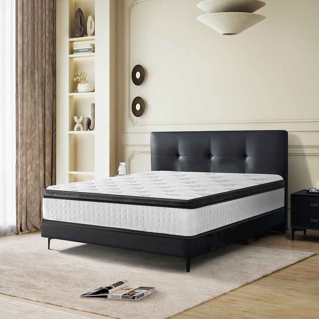 GDFStudio - Mireille 12 Inch Memory Foam Euro-Top Mattress with Reinforced Pocket Springs