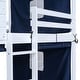 preview thumbnail 20 of 18, Blue Full Size Solid Wood House Bunk Bed with Tent, Ladder, and Fence
