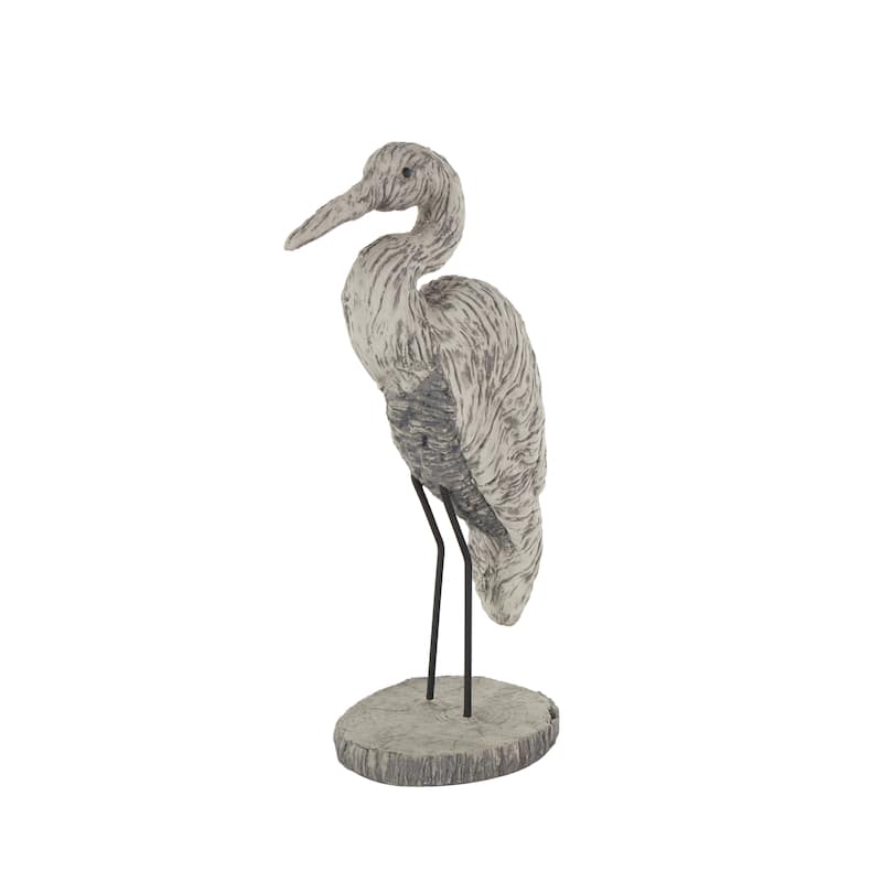 Polystone Bird Textured Sculpture - Gray - Roche River Decor - 10"W x 6"L x 19"H