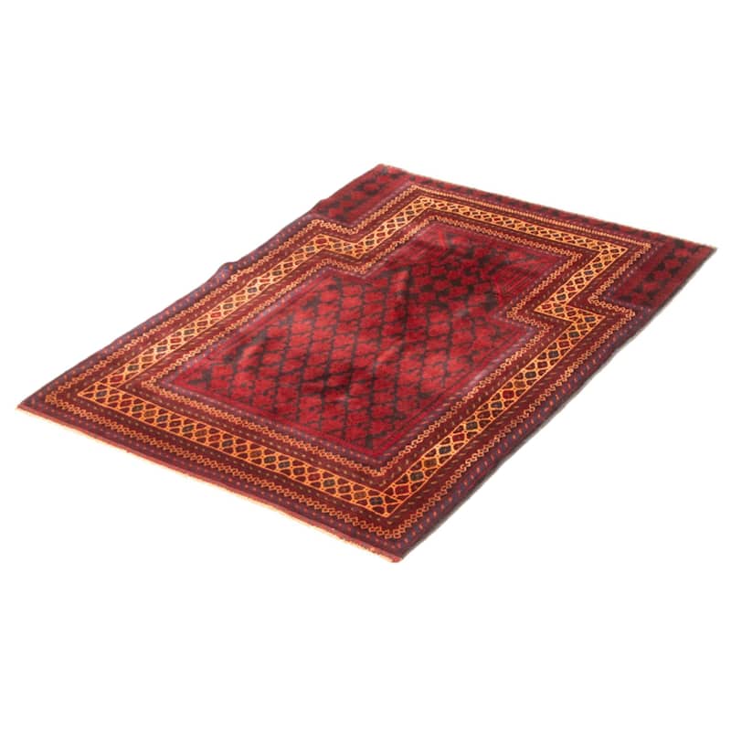 Teimani Burgundy Rug 3'3" x 4'9" - 3'3 x 4'9