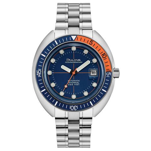 Bulova Men's Oceanagrapher Automatic Blue Dial Bracelet Watch - N/A