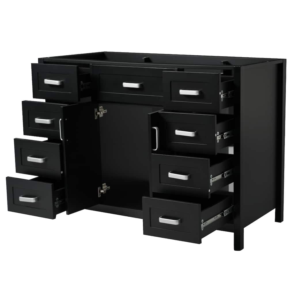 47" Bathroom Vanity without Sink, Cabinet Only, 2 Doors and 8 Drawers, Soft Close System, Classic Design