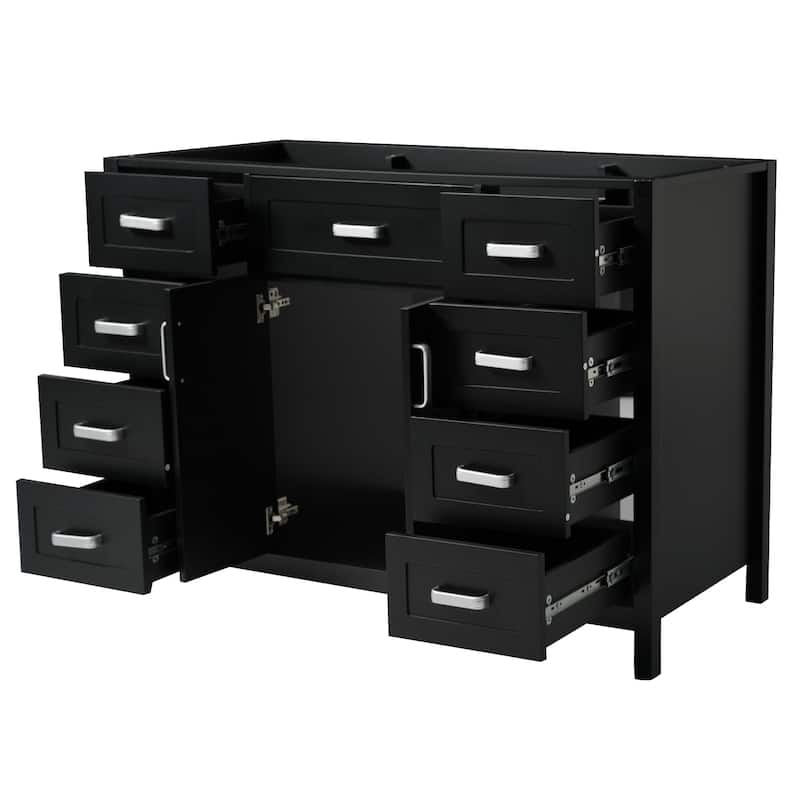 Christopher Knight Home - Lissandra Bathroom Vanity Set with diverse option: Resin Sink and Soft-Close Storage - Black (Cabinet Only)