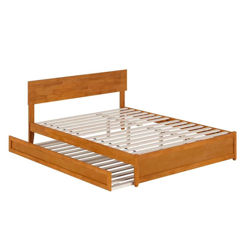 Wesley Platform Bed with Panel Footboard and Twin XL Trundle