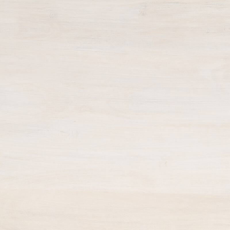Joanie Coffee Table | 45" Rectangular Biscotti White Handcrafted Mango Wood | Solid Asymmetric Base