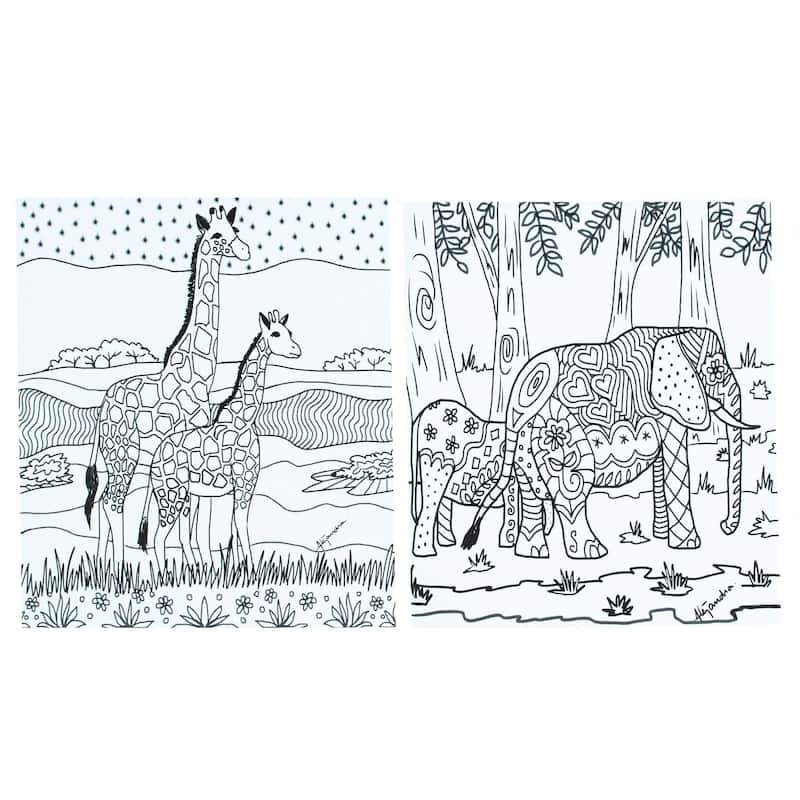 Novica Handmade Relaxing Wildlife Coloring Postcards (Pair)