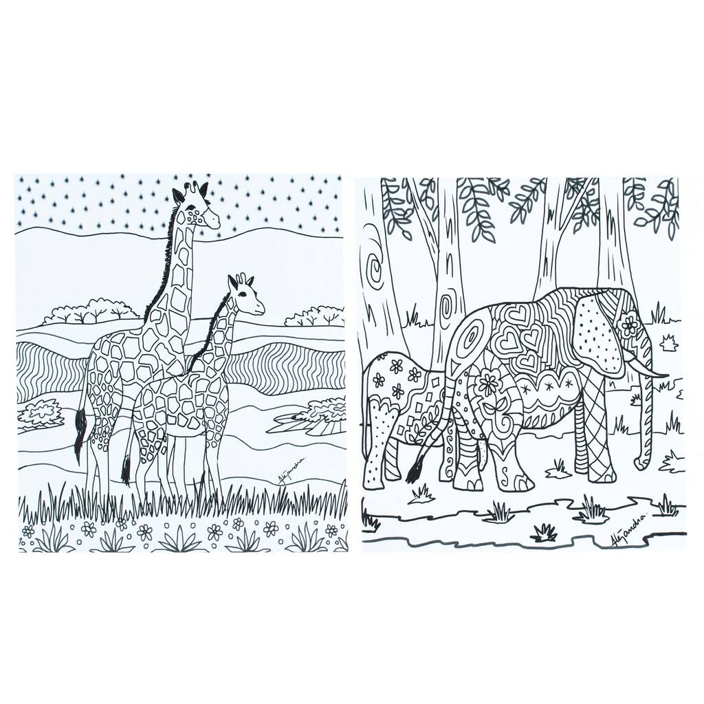 Novica Handmade Relaxing Wildlife Coloring Postcards (Pair)