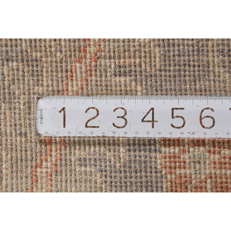 Hand Knotted Oriental 100% Wool Carpet Transitional All-Over Navy Blue & Blues Oushak Area Rug - 12' 2'' X 9' 4''