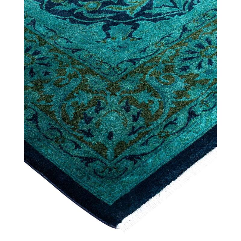 Overdyed, One-of-a-Kind Hand-Knotted Area Rug - Blue - 6' 2" x 8' 4"