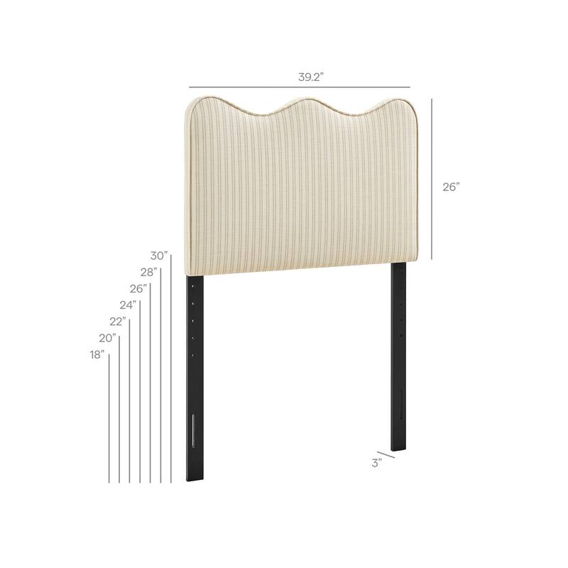 Athena Striped Fabric Upholstered Headboard