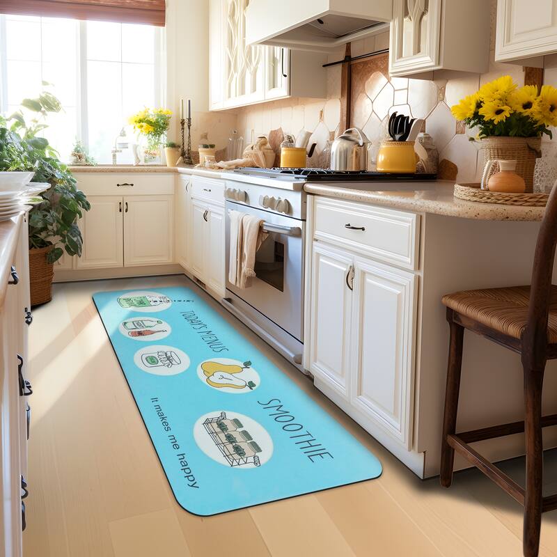 Ray Star Foam Kitchen wonderful matGreatSmoothie Blue - 39.00"x 20.10"x 0.30"