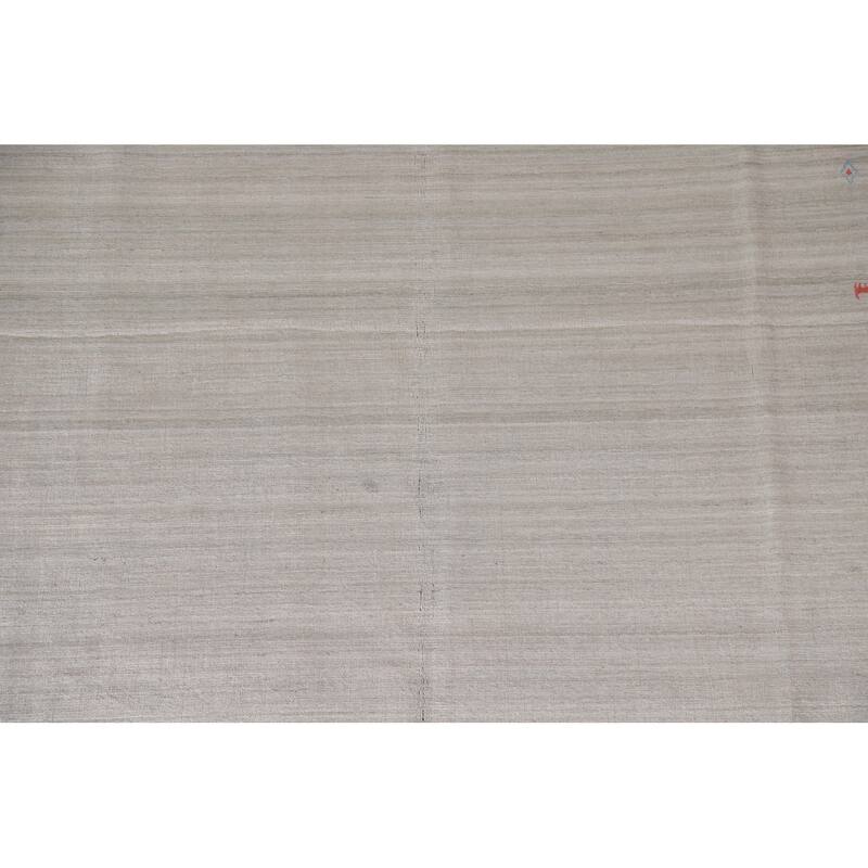 Gabbeh Area Rug Hand-Knotted Oriental Wool Carpet - 8'0"x 9'9"