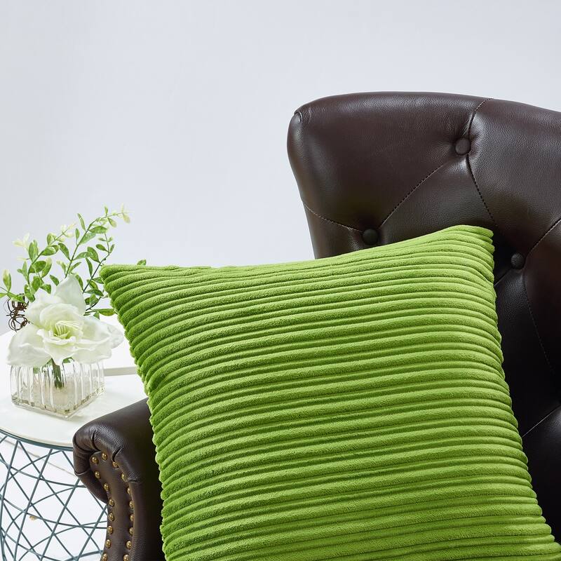 Ribbed Flanned 4 Pieces Pillow Shell Set, NO INSERT