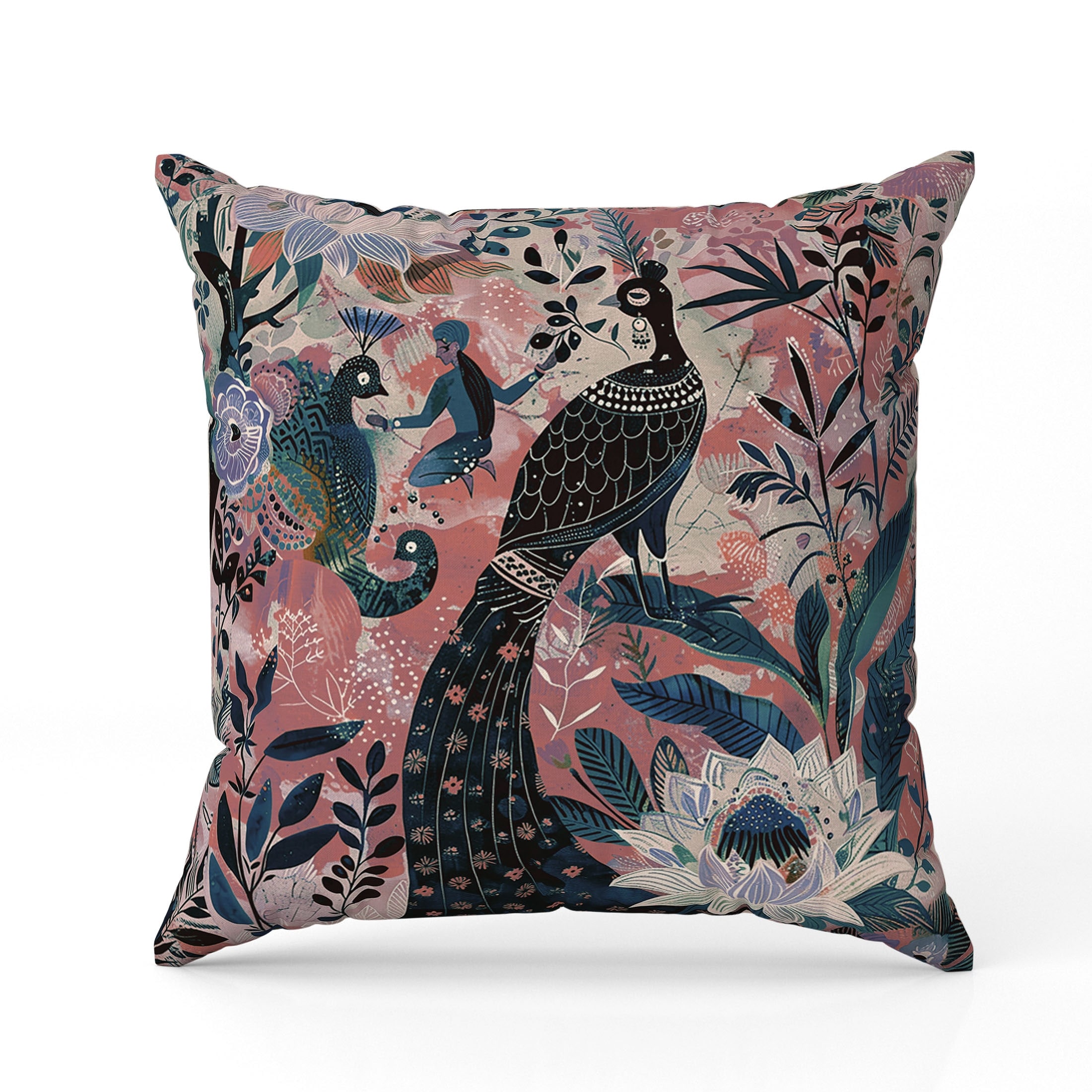 Jungle Tapestry Throw Pillow26x26 Faux Suede