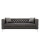 preview thumbnail 2 of 7, 2 Piece Modern Velvet Living Room Set with Sofa & Loveseat Jeweled Button Tufted Copper Nails Square Arms 4 Pillows Included