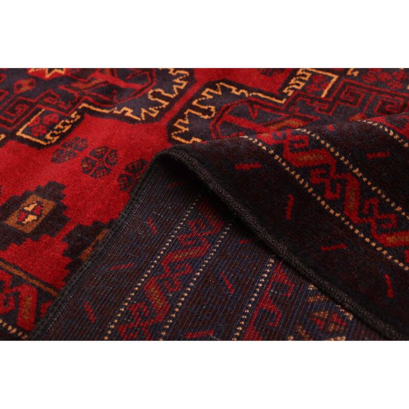 ECARPETGALLERY Hand-knotted Teimani Red Wool Rug - 3'10 x 6'6