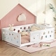preview thumbnail 26 of 94, White Bed Frame Montessori Bed Twin Size Toddler Floor Bed with Guardrails and Door for Children Boys Girls Kids Playroom