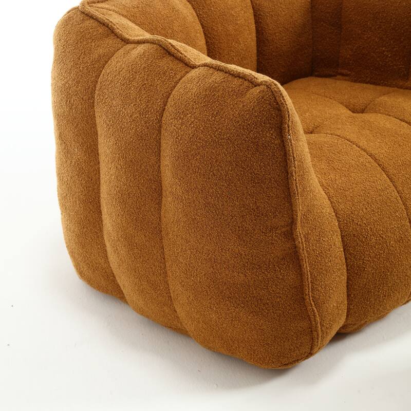 Chenille Bean Bag Chair Sets with Footstool and High-Resilience Foam