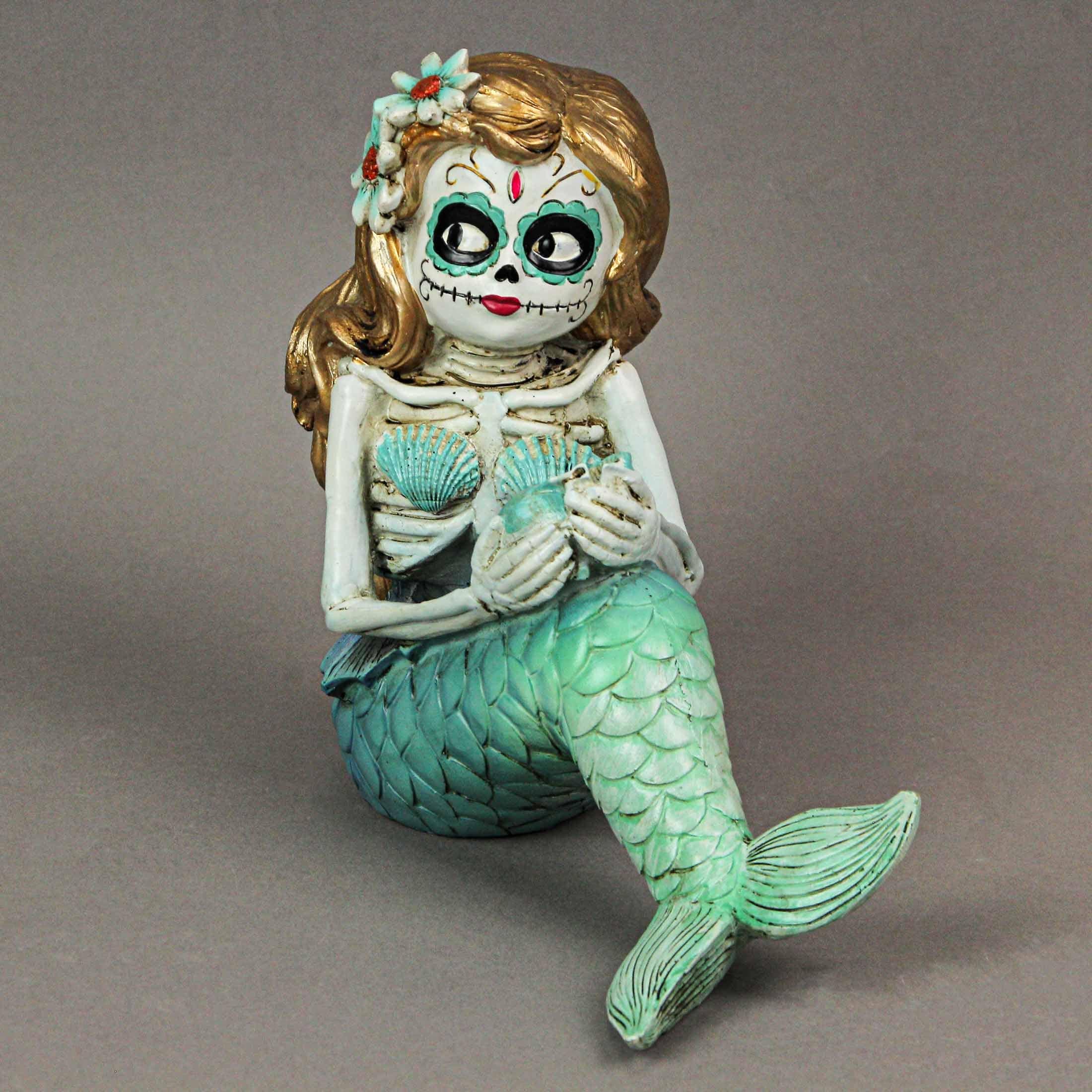 Day Of The Dead Sugar Skull Skeleton Mermaid Statue Inches High X 7.5  X 3.5 inches On Sale Bed Bath  Beyond 36701732