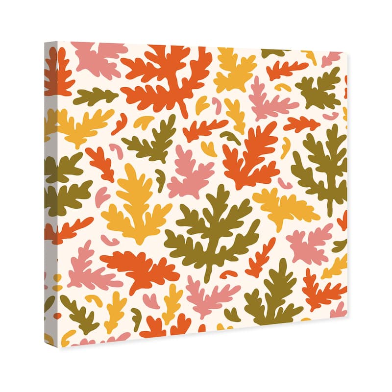 Wynwood Studio Canvas Holiday and Seasonal Leaf Choices Orange and Dark Orange Modern & Contemporary Wall Art Canvas Print