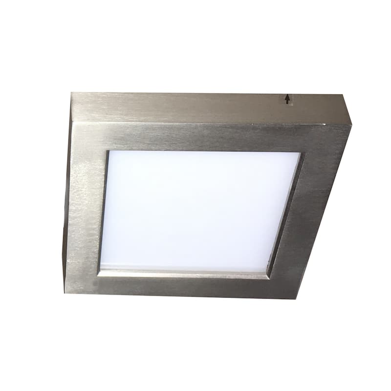 1-Light Integrated LED Flush Mount Ceiling light in Brushed Nickel