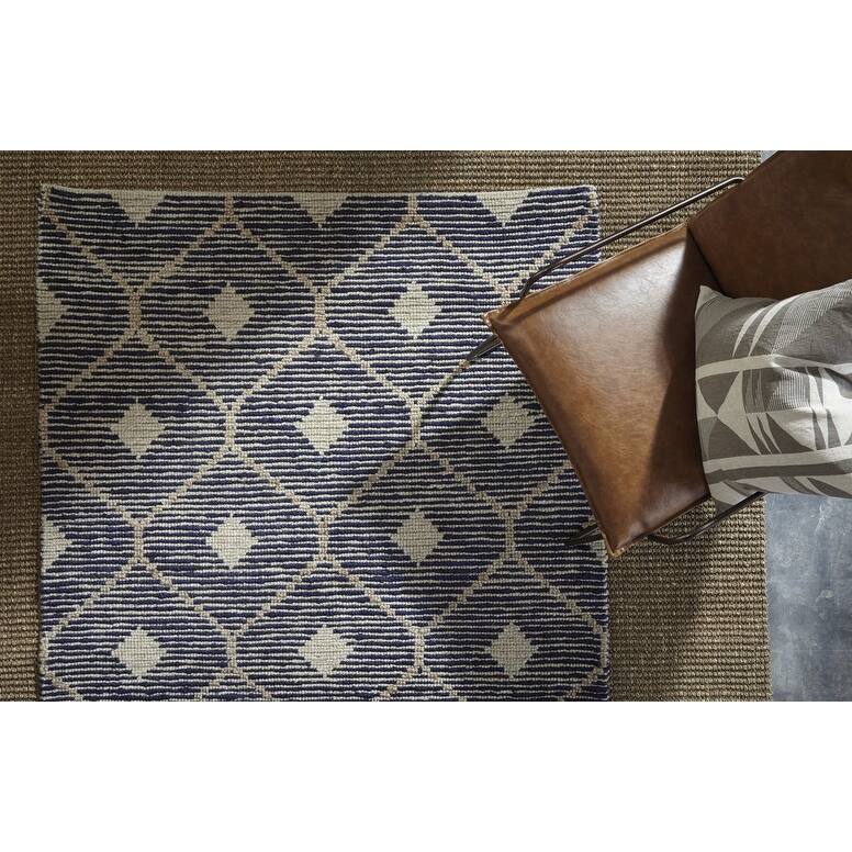 Reign Diamond Handwoven Area Rug by Kosas Home - 5x8 - Indigo