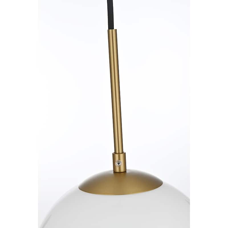 1-light Modern Frosted White Glass Orb Pendant