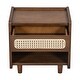 preview thumbnail 14 of 19, Christopher Knight Home - Zessia Retro 19" Wood Nightstand with Woven Drawer and Open Shelf