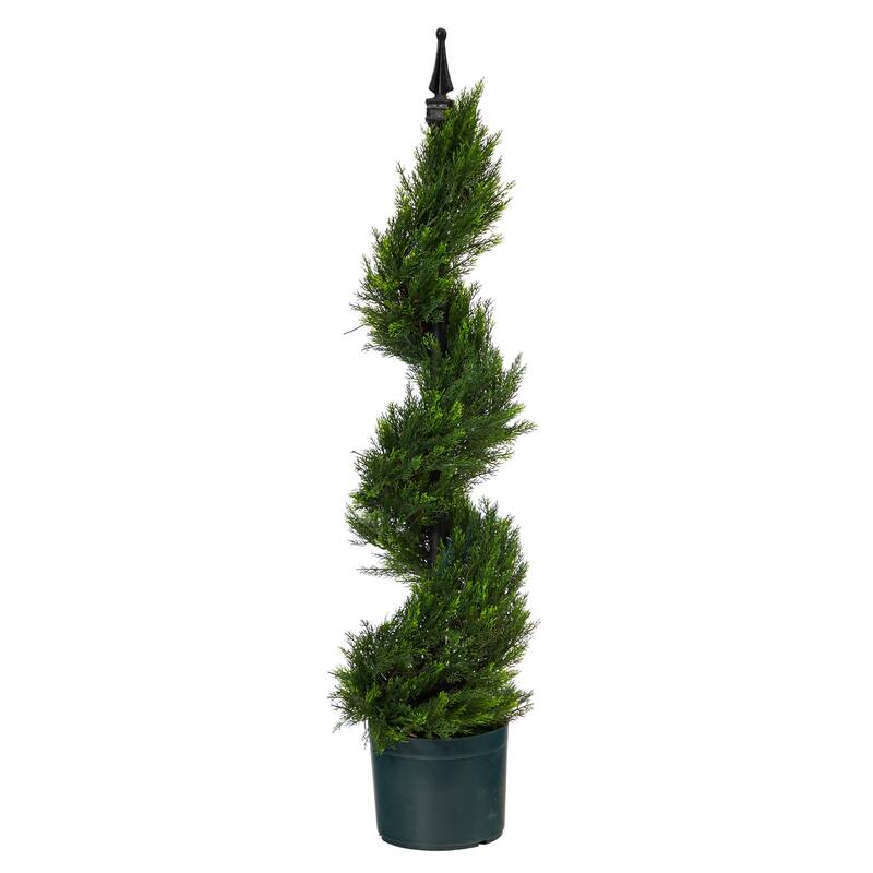 3' Cypress Spiral Topiary Artificial Tree - 6"