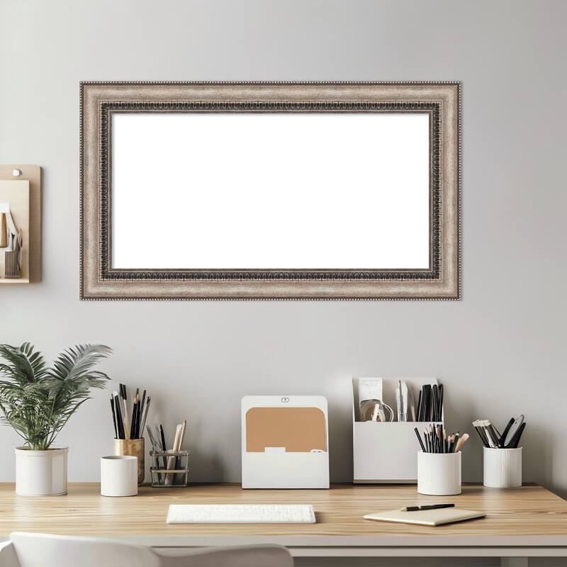 Amanti Art Lyla Ornate Silver Framed Dry Erase Magnetic Board