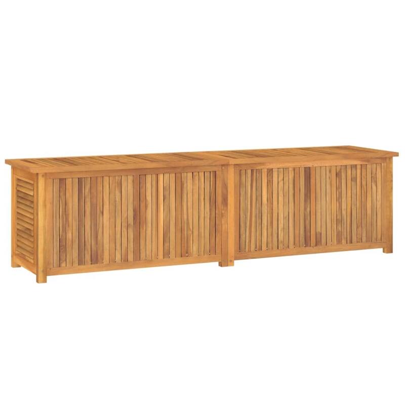 vidaXL Patio Storage Box Outdoor Cushion Storage with Bag Solid Wood Teak
