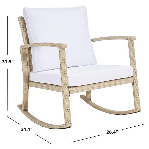 dimension image slide 3 of 4, SAFAVIEH Daire Outdoor Rocking Chair - 26" W x 31" D x 32" H